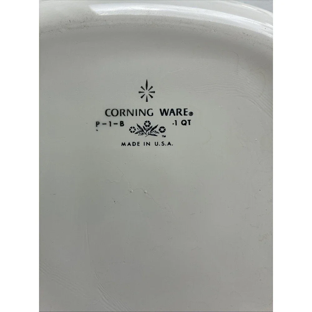 Vintage CorningWare Blue Cornflower P-1-B 1 Qt Casserole w/ Lid & Trivet USA